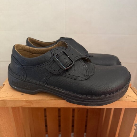 Birkenstock Mens Size 40 US 7-7.5 Black Leather Buckle Strap Trent Loafer Shoes - Picture 9 of 16